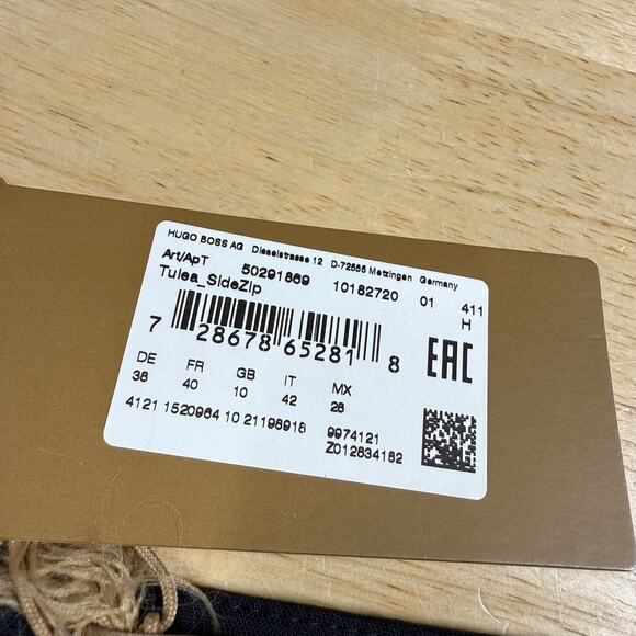 Boss Hugo Boss NWT Tulea Side Zip Tropical Stretch Wool Trousers Size 6 Navy - Picture 13 of 14